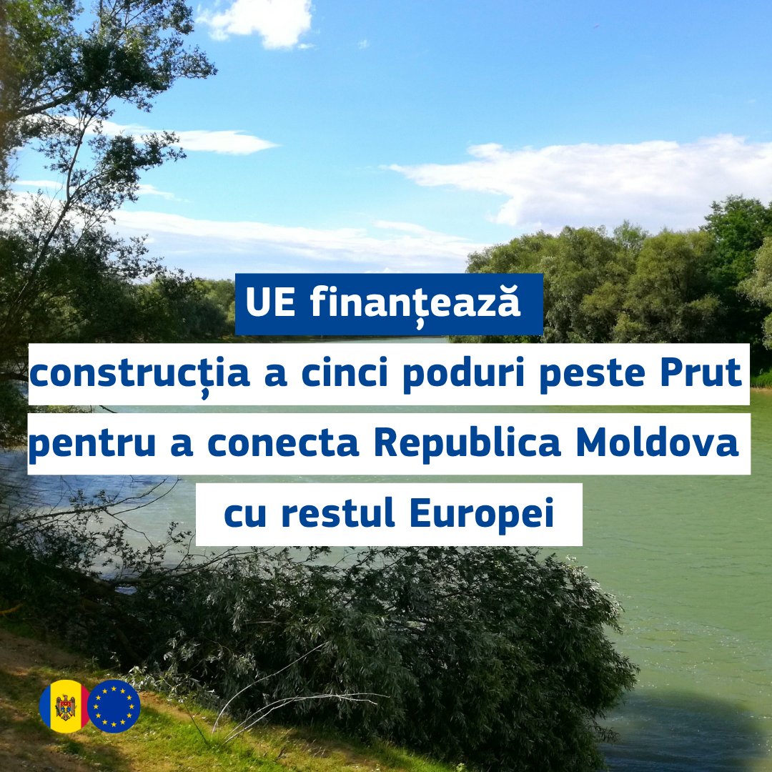 🇪🇺 The EU is providing €16 million for the construction of the “Bridge of Flowers” between Ungheni and Iași, which will connect Moldova with Europe, with family members, and with neighbours.🤝