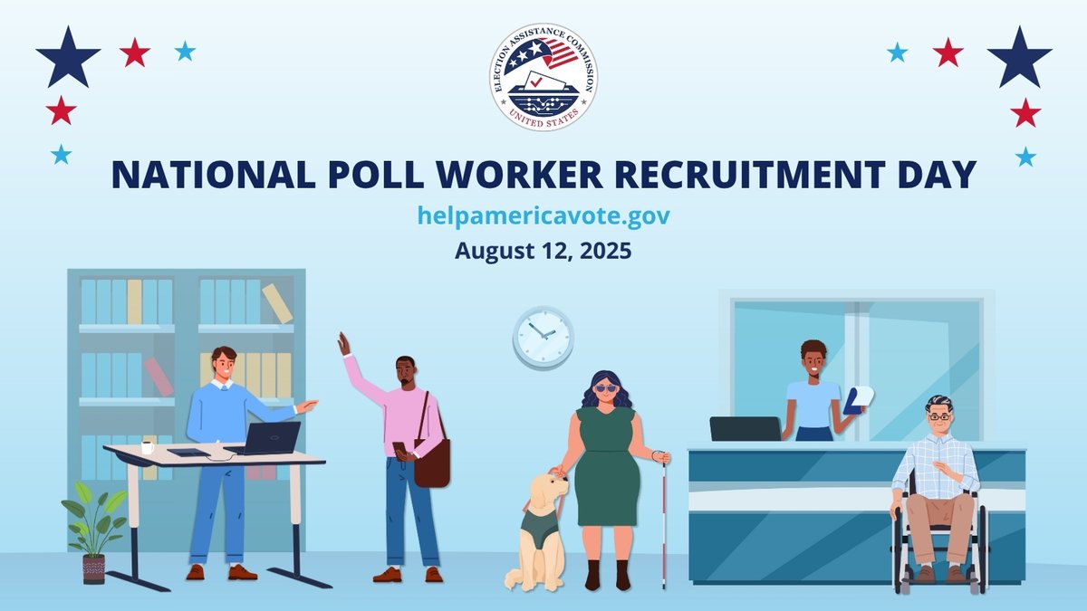 BeAPollWorker's tweet image. Poll workers provide crucial assistance to voters during in-person early voting and on Election Day. 🗳️ On this National Poll Worker Recruitment Day #HelpAmericaVote and join this team to support your community. Learn more here: helpamericavote.gov