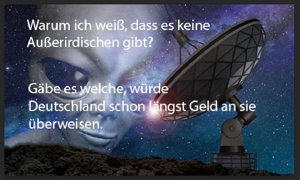 Gibt es Außerirdische? Diese Frage bewegt die Menschheit. Ich habe aber ein überzeugendes Indiz gegen ihre Existenz gefunden. 
#Außerirdische
