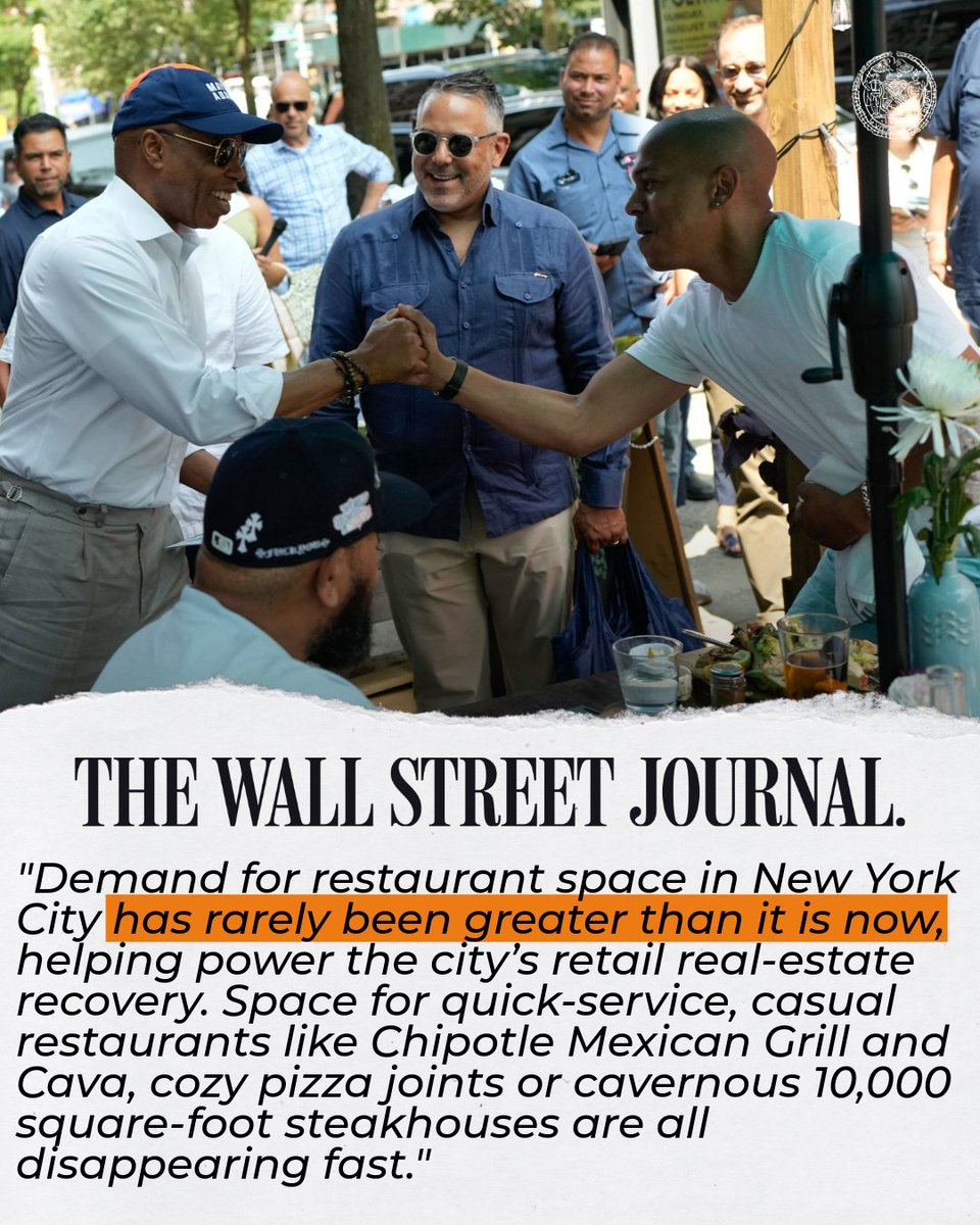 Be a gentleman, and take your shorty out to dinner. NYC is home to a booming restaurant sector that shows no signs of slowing down.

The real estate market for new restaurant space is almost as hot as your boo.

wsj.com/real-estate/co…