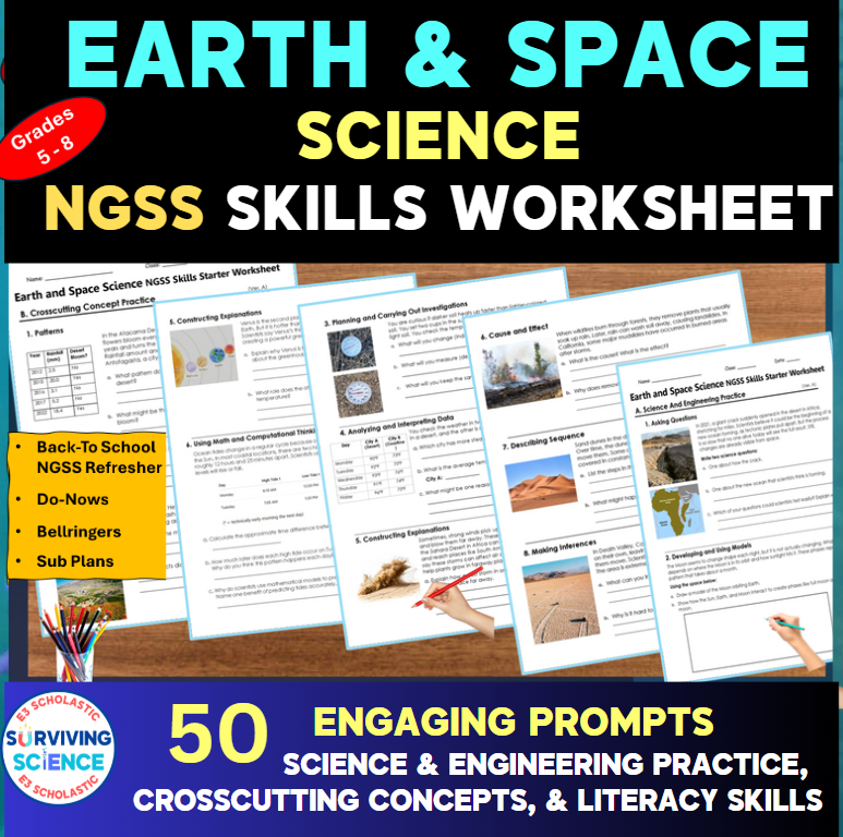 Earth &amp; Space #Science NGSS Performance Expectation Skills Worksheet #prepfree for #teachers    teacherspayteachers.com/Product/Earth-… #BackToSchool #SEP #students #earthscience #students #summer