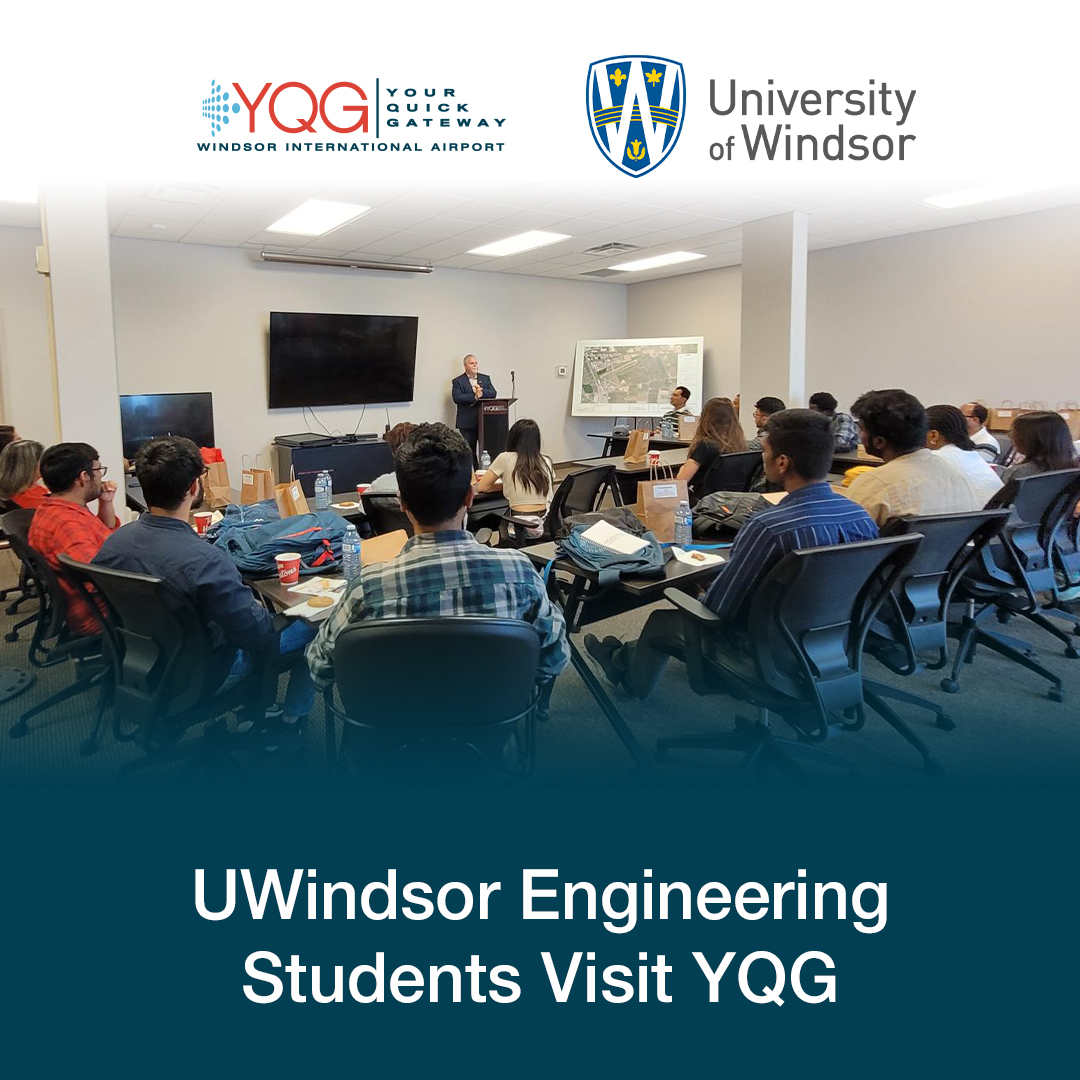 On August 8th, we welcomed UWindsor Engineering students to YQG for a special session with CEO Mark Galvin, exploring workplace skills, aviation, and the future of AI in autonomous aircraft.