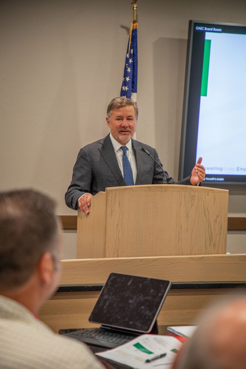 OAECoops's tweet image. Oklahoma’s electric cooperatives were pleased to hear an update from @Okla_OAG today during our statewide board meeting. We appreciate Drummond&apos;s service and his support of the co-op mission of delivering safe, reliable and affordable power.