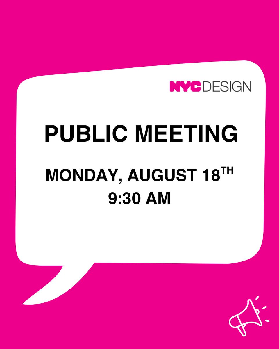📢Our next public meeting will be held on Monday, August 18th at 9:30am  

You can find our agenda and instructions for viewing and participating both virtually and in-person here: nyc.gov/assets/designc…