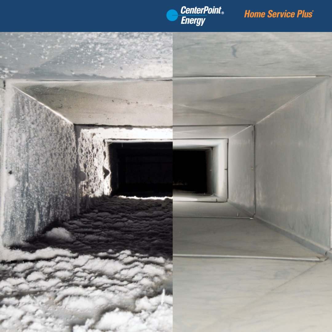 Did you know that clean ductwork helps your HVAC system run more efficiently which in turn can mean lower energy bills and better air quality at home? Let us help you breathe easier and save energy with a high-pressure duct cleaning from CenterPoint Energy’s Home Service Plus.