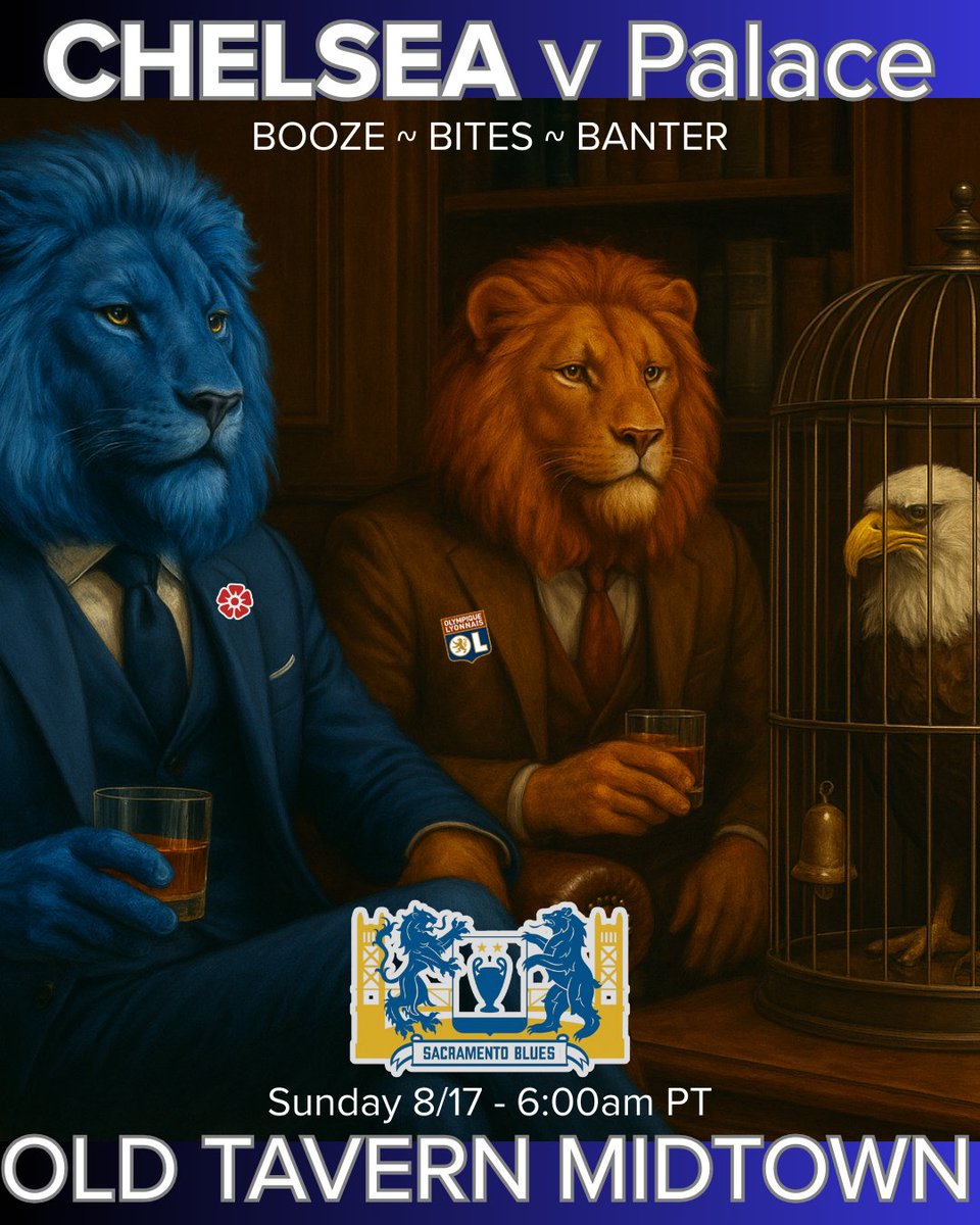 World Champions CHELSEA host a club named after a defunct tourist trap - whose parents sent their sibling to Europe and left them at home. THE PREM IS BACK!!!!!!!!!! Come join us at <a href="/OldTavernPub/">Old Tavern</a> to watch the showtime CHELS introduce themselves. #CHECRY #CFC #MyPLMorning