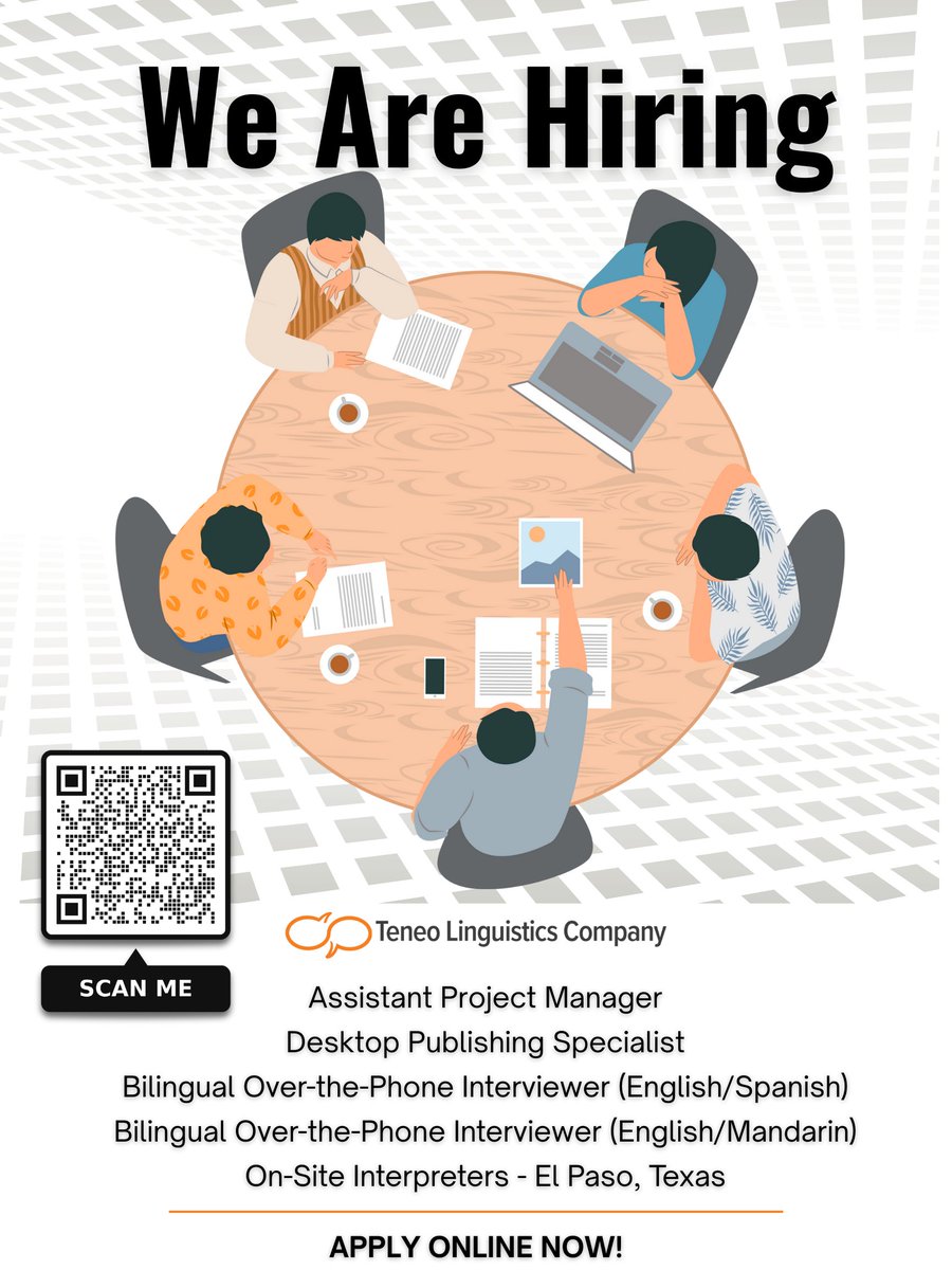 TLC is expanding!
📌Apply online today and be part of our global mission - bit.ly/4ePu1gS

#nowhiring #DFWjobs #interpretingjobs #DTPjobs #projectmanagement #assistantPMjobs #applynow #languageservices #languagejobs #bilingualjobs #workplaceculture