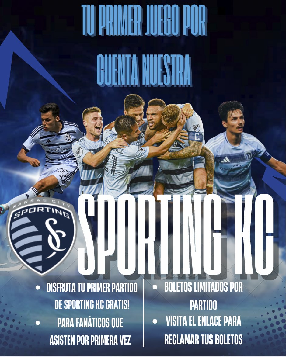 ¿Nunca has ido a un partido de Sporting KC? Aficionados que asistan por primera vez pueden obtener HASTA 2 BOLETOS GRATIS para cualquier partido en casa restante de 2025. Promoción “Tu Primer Partido, Por Nuestra Cuenta”. skcsoccer.co/FGOUERES