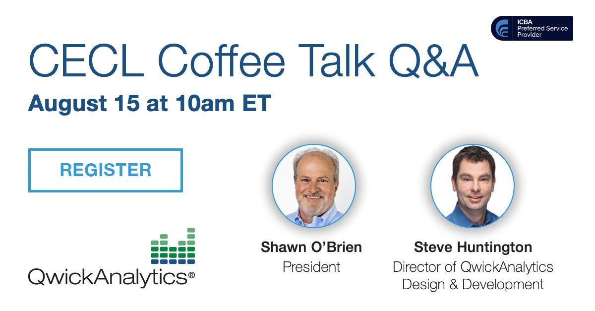 Join our next CECL Q&amp;A session this Friday. Our experts will share Q2 industry/peer trends and answer your questions.    hubs.la/Q03C6X_c0 #CECL #icbapsp