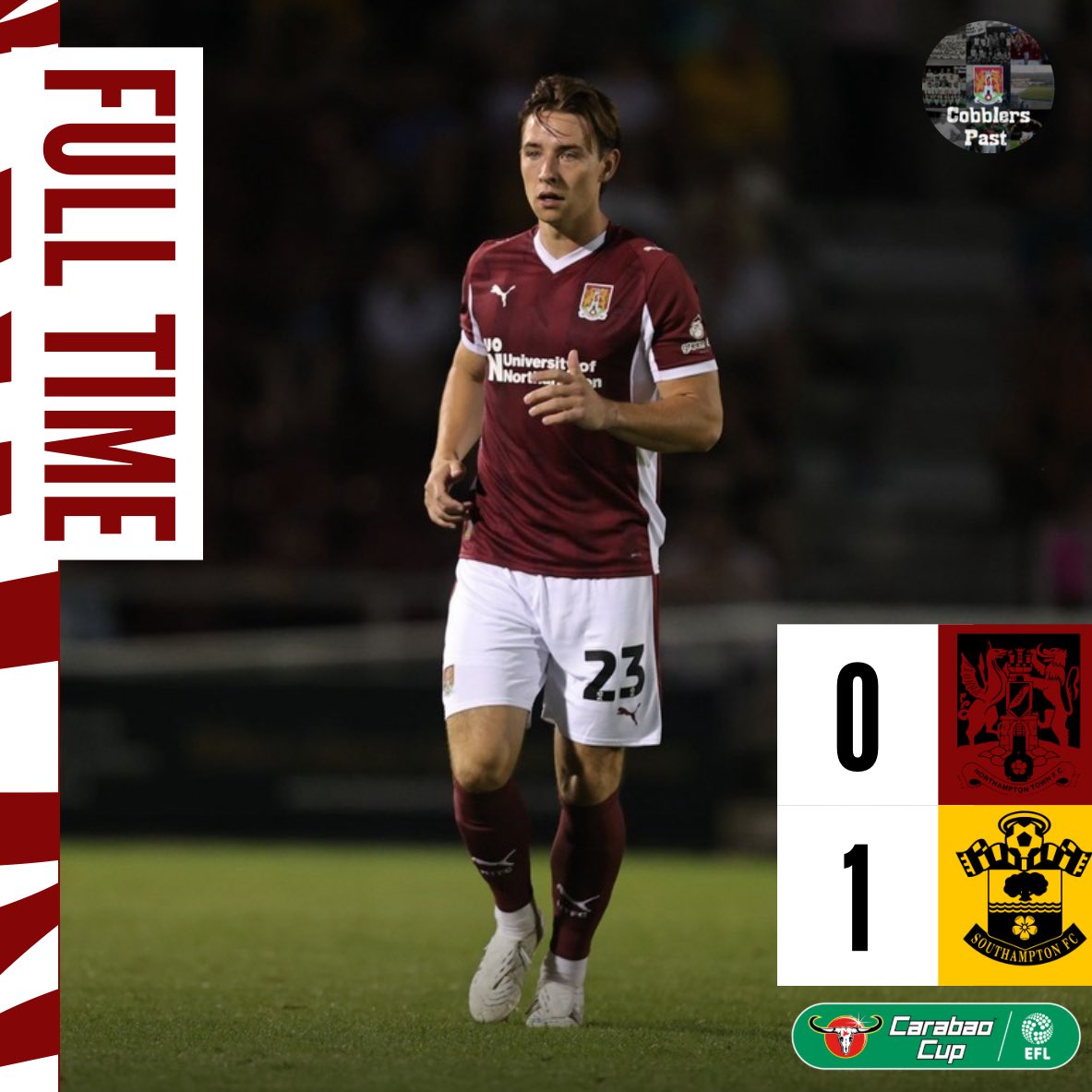 Cobblers Past 👞 (@cobblerspast) on Twitter photo 📢 The Cobblers 0️⃣ The Saints 1️⃣
Maybe the Cobblers deserved more in this game, a very good effort in this years <a href="/Carabao_Cup/">Carabao Cup</a> but we exit and Championship side Southampton progress.
#ntfc | #ShoeArmy👞 📢 The Cobblers 0️⃣ The Saints 1️⃣
Maybe the Cobblers deserved more in this game, a very good effort in this years <a href="/Carabao_Cup/">Carabao Cup</a> but we exit and Championship side Southampton progress.
#ntfc | #ShoeArmy👞