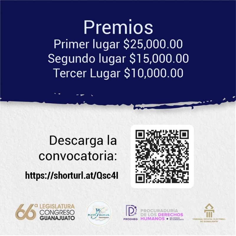 CongresoGto's tweet photo. 🖋️ ¿Tienes algo que decir sobre democracia, derechos o participación ciudadana? 📄 Participa en el 12º Concurso de Ensayo de Investigación Legislativa.

🗓️ Del 12 de agosto al 24 de septiembre

#ConstruimosContigo #La66 🤝📜