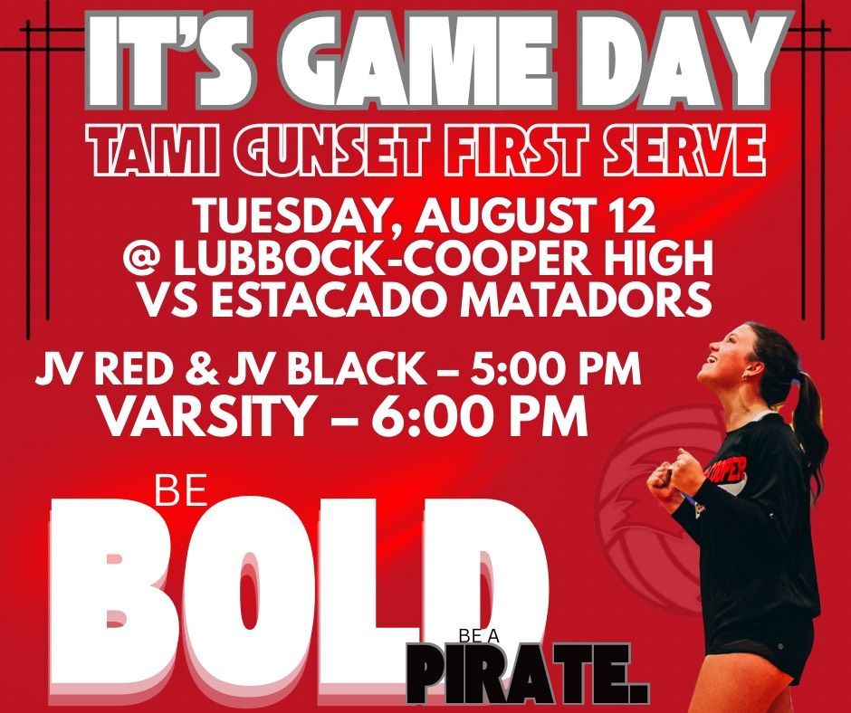Tonight's a great chance to show your #PiratePride and start the school year right. Our girls have worked really hard all summer and are ready to go! Also, our own Mrs. Pesterfield is our Tami Gunset first serve honoree.