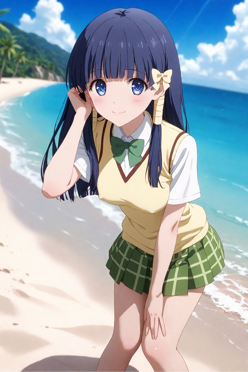 村雨静 #ToLOVEる #お静ちゃん #制服 海ではしゃぐお静ちゃん