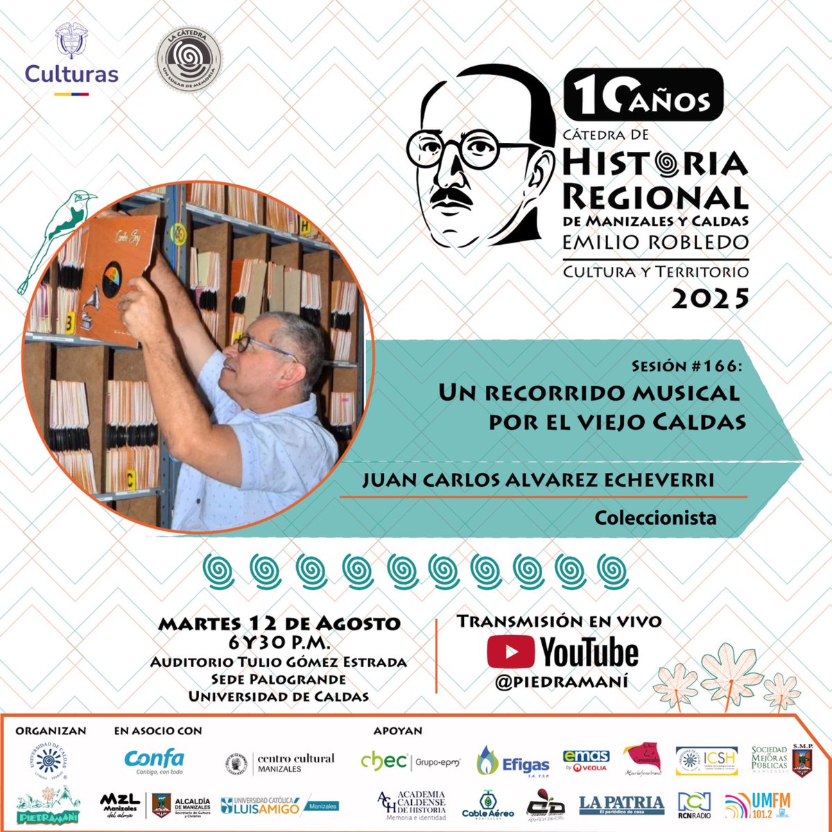 piedramani's tweet photo. En el día internacional del vinilo una sesión que no te puedes perder. Invitan @udecaldas @confacaldas @CHECGrupoEPM @EMASManizales @efigas_oficial @Banrepcultural @CiudadManizales @mincultura @lapatriacom @EmisoraUMFM @uluisamigomls los esperamos! https://t.co/MmDpFn7FRN