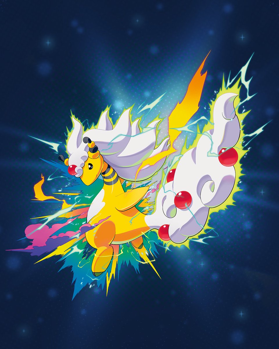 Pokemon's tweet photo. Massive amounts of energy intensely stimulated Ampharos’s cells, apparently awakening its long-sleeping dragon’s blood. https://t.co/SDaelihlQy