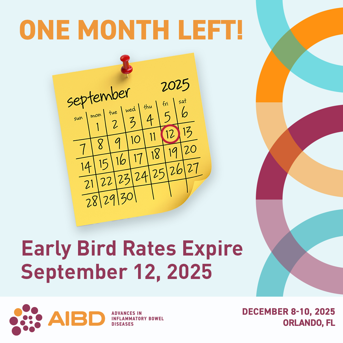 IBDConference's tweet image. Missing #AIBD2025 means missing the latest in #IBD care.
Join over 75 experts and thousands of peers for 3 days of game-changing education...all at a discount!

Be sure to secure your spot before these discounts expire: hubs.ly/Q03CsTCn0