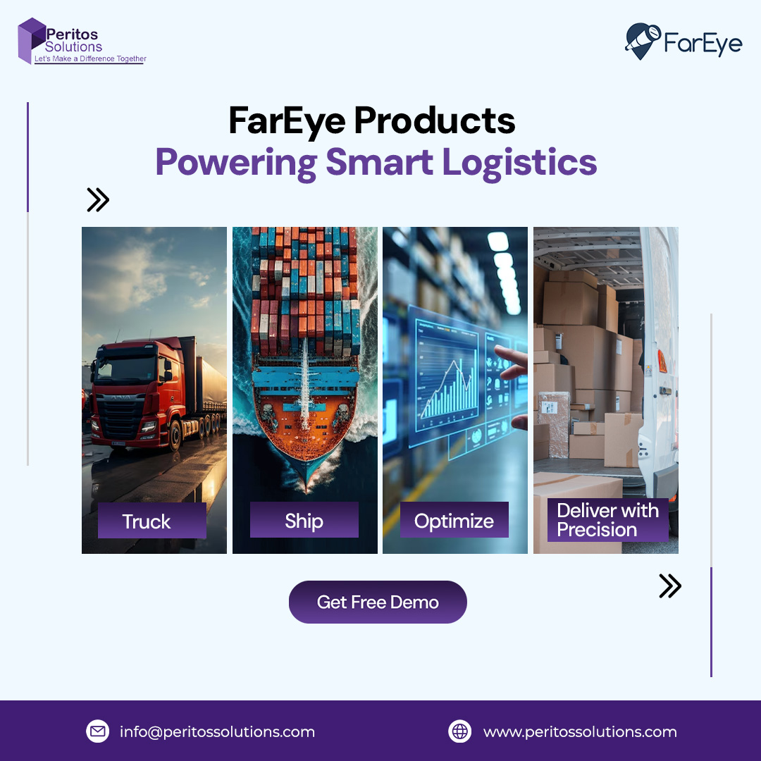 Peritos_sol's tweet image. 🚀 Optimize Every Step of Your Delivery Process with FarEye &amp;amp; Peritos Solutions!
From tracking shipments to optimizing fleet routes, FarEye&apos;s intelligent logistics platform ensures seamless order fulfillment.

#PeritosSolutions #FarEye #SmartLogistics #SupplyChainExcellence