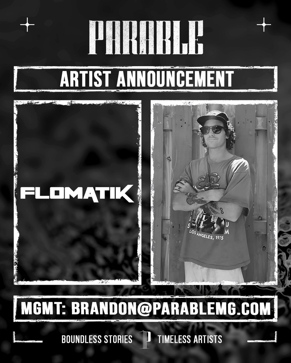 ParableMG's tweet image. 📢 Publishing Parable Artist 📠‼️

Artist: @Flomatikmusic 📖
Location: Greenville, South Carolina📍

Welcome to the Parable Roster 📚

🔊 Flomatik - ID (Unreleased)

Full spotlight is now live on our instagram 🦋🫧

Drop him a follow to show your support 🤝