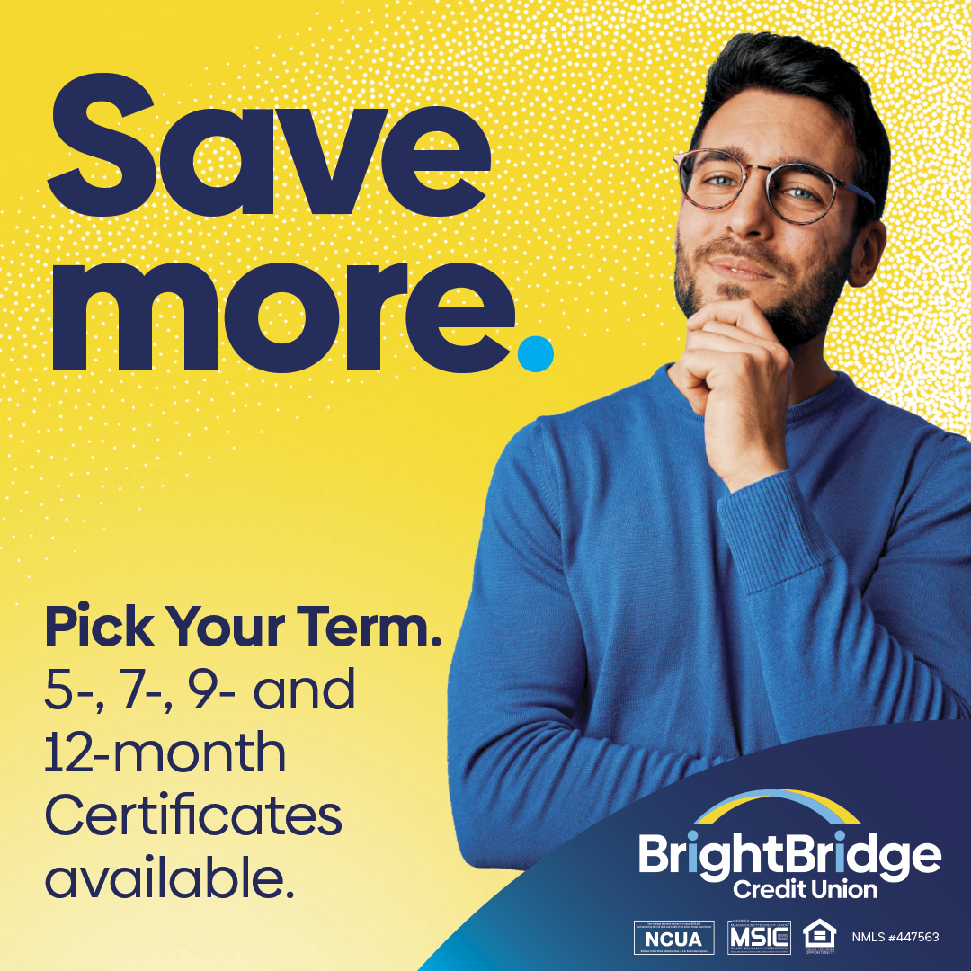 BrightBridge's tweet image. If you're particular about how you save, we've got you covered. Our Pick Your Term certificate specials let you choose the term that helps you achieve your goals—while locking in a great rate!

Find what works for you: hubs.li/Q03B219f0

#Savings #CreditUnion #SaveMore