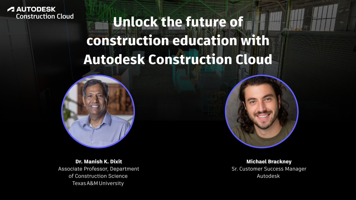 Educators: transform your classrooms! 🚧 Join our 60-minute ACC webinar to unlock Autodesk Construction Cloud: 📅 Tuesday, August 19th ⏰ 12:00 pm PST / 3:00 pm EST 🔗 Register: autode.sk/3J69Gsa