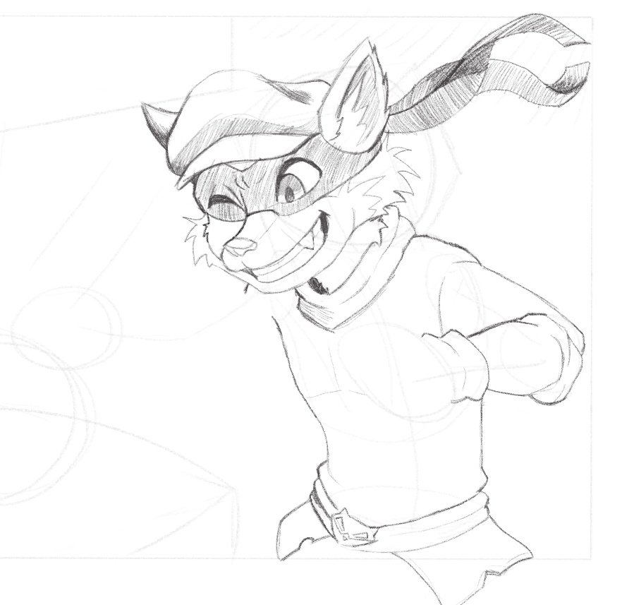 Hey... Im working on a Sly Cooper Artwork (fan art) 🦝🫆🌃. (Still in progress) 
#slycooper #Raccoon #furryartwork #WIP #PlayStation #fanart