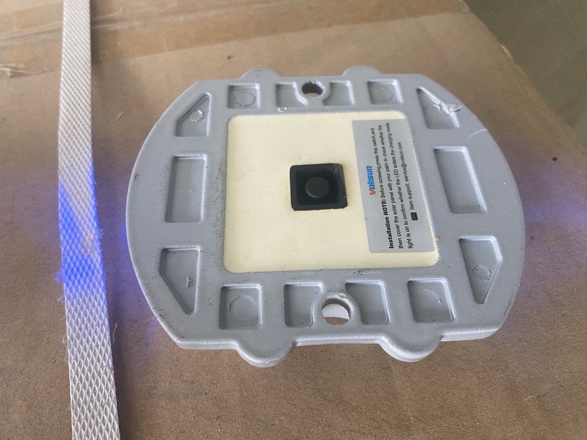 What’s this 

That’s a solar-powered road stud (sometimes called a solar cat’s eye).

It’s used for road safety — it charges during the day using the solar panel on top and automatically lights up at night to mark lanes, edges, or hazards.
They’re often installed on highways.