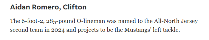 Thank you for mentioning me as one of the top seniors in North Jersey!  <a href="/northjersey/">NorthJersey.com</a> 
<a href="/RalphieC2/">Ralph Cinque</a> <a href="/CoachFrankOL/">Frank Coccaro</a> <a href="/RecruitClifton/">Clifton Football</a>