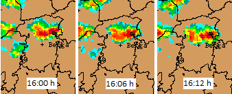 La tempesta que aquesta tarda ha descarregat a l'Alt #Berguedà baixava cap a #Berga. Ha començat a tronar, la pluja podia semblar imminent...

Però no. De vegades l'evolució de les tempestes no és fàcil d'intuir, ni mirant el radar. Al final, 4 gotes que no han ni mullat el terra