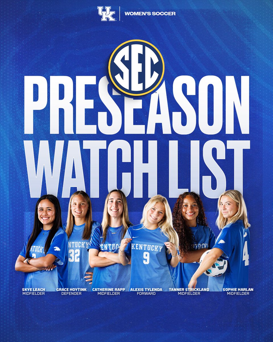 UKWomensSoccer's tweet image. 𝙬𝙖𝙩𝙘𝙝 out for these six 😼

#WeAreUK | #RingTheBell