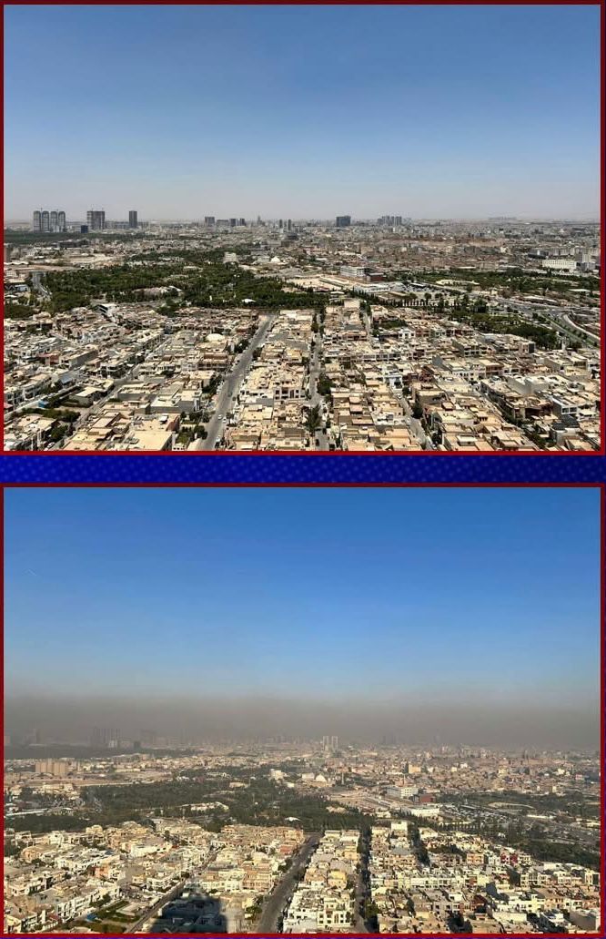 سماء أربيل بعد إزالة المولدات والمصافي غير القانونية،  والكهرباء المستمرة.