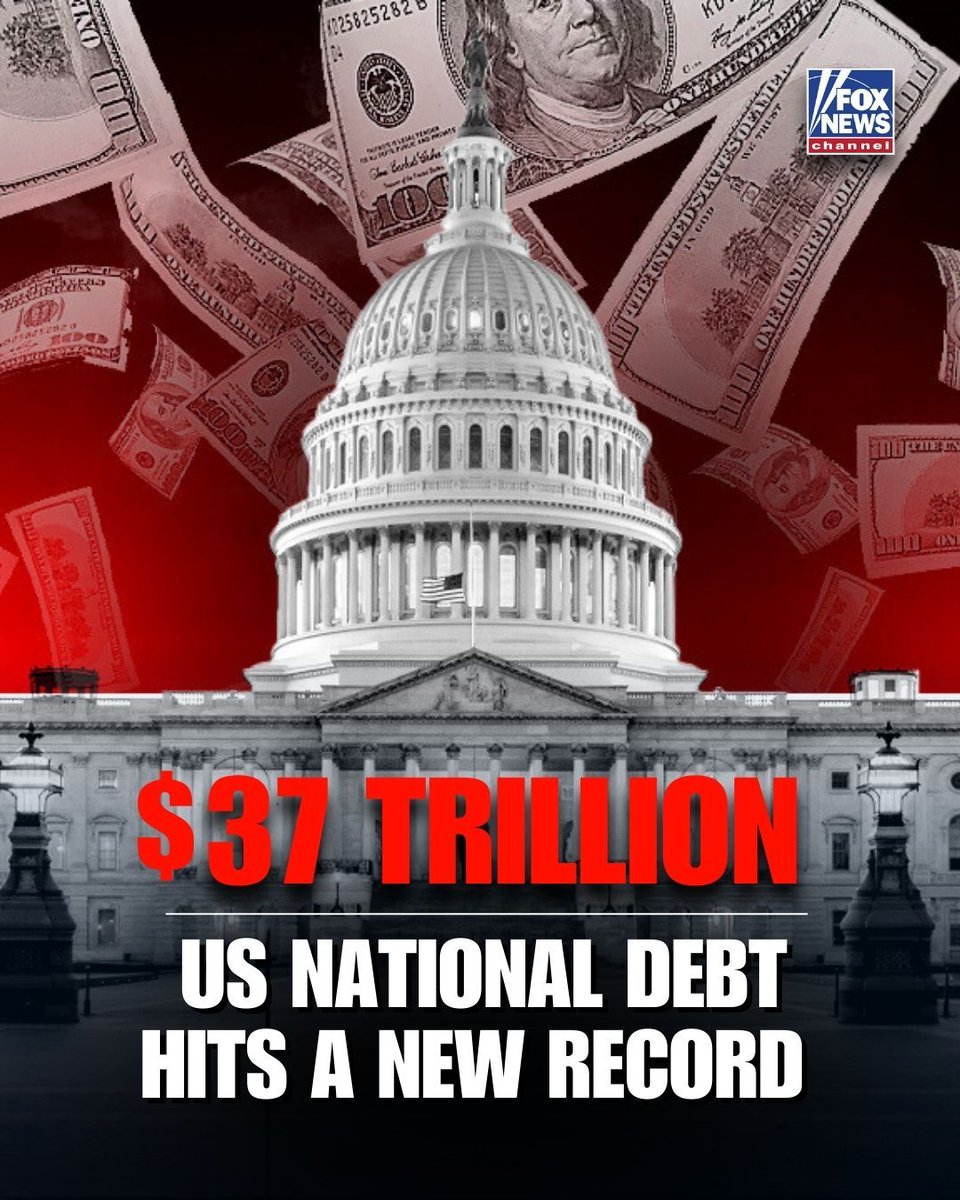 Fox News (@foxnews) on Twitter photo The U.S. national debt surpassed $37 trillion on Friday for the first time in the nation's history, less than eight months after it reached the $36 trillion mark. The U.S. national debt surpassed $37 trillion on Friday for the first time in the nation's history, less than eight months after it reached the $36 trillion mark.