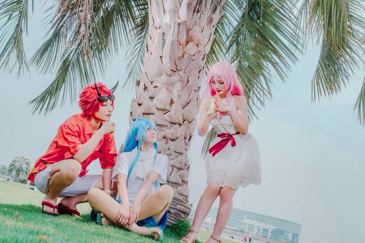aria1015's tweet photo. ⚠︎ cos  コスプレ
　　転スラ　
転生したらスライムだった件

　　　　　　SUMMER
　     
ラバストver
thanks📷 4K @toki_kemo_ さん
ベニマル　こん
シュナ　@A_erukun 
リムル   @Shiou__cos 
#ラグコス　
#ラグコス2025 https://t.co/GVspoE9eG1