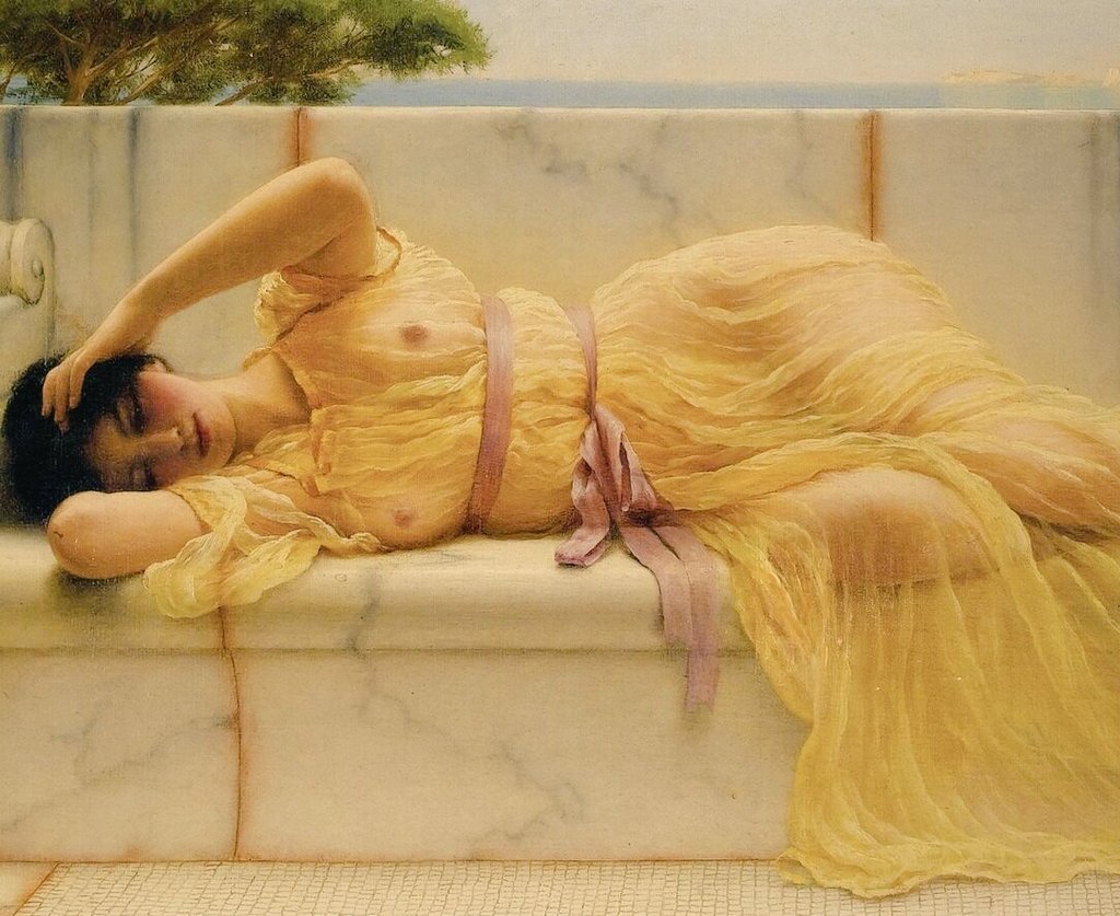 John William Godward - Girl in Yellow Drapery, 1901