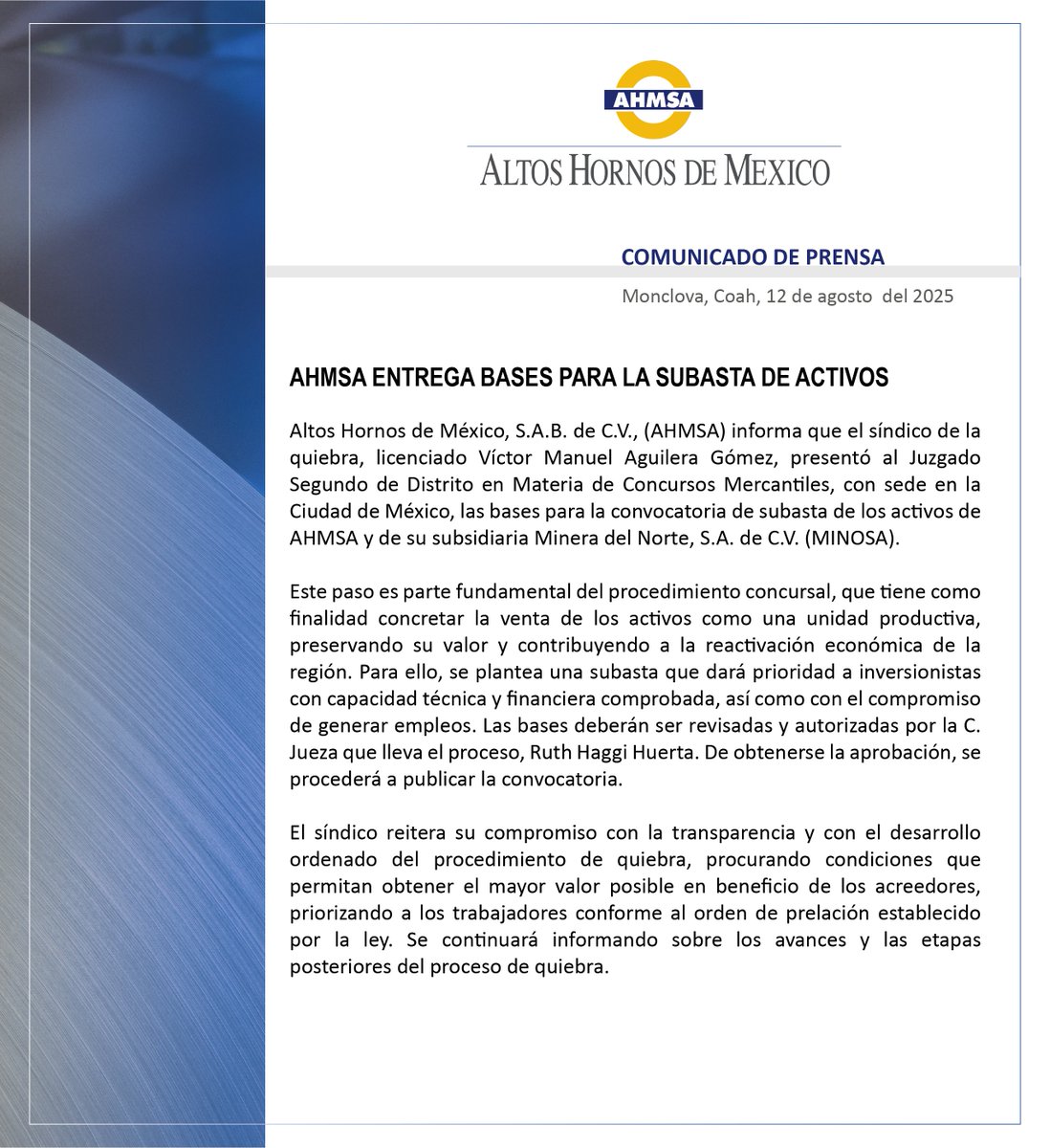 AHMSA tweet media