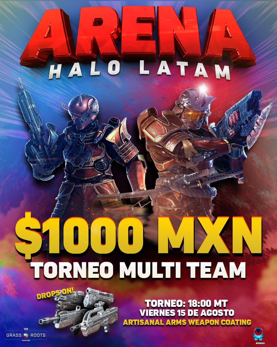 🏆¡TORNEO DE HALO INFINITE #ArenaHaloLATAM EDICIÓN DÚOS MULTI TEAM 🏆
🗓️ Viernes 15 de Agosto
⏰ 6pm MT/CDMX
👥 Eliminación directa
💰 1000 MXN Prize Pool
📝MÁXIMO 32 PARTICIPANTES
Registro: En los comentarios de esta publicación con tu gamertag y el de tu dúo.
Aclaración: Se