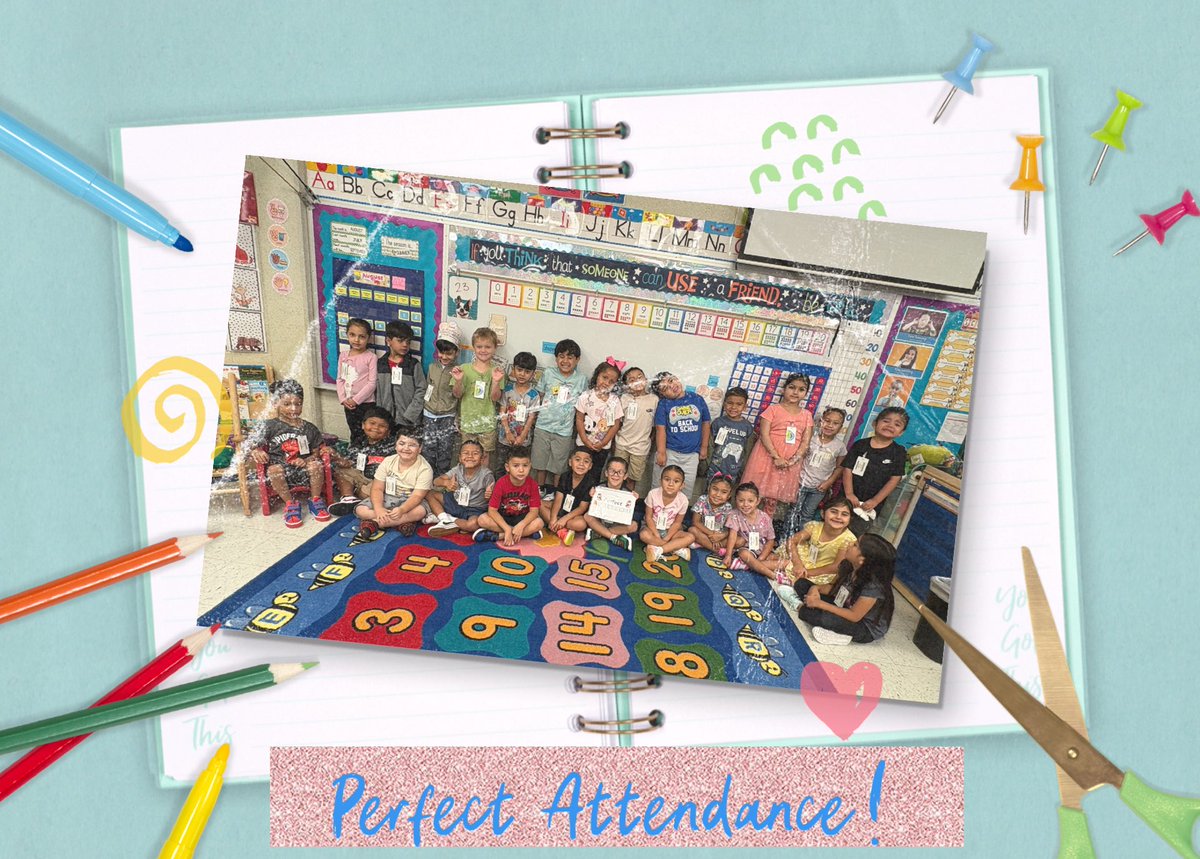 thebre82's tweet photo. Celebrating perfect attendance! Such a great way to start off week 1 in kinder! @NISDPowell https://t.co/PRB1Evixcu