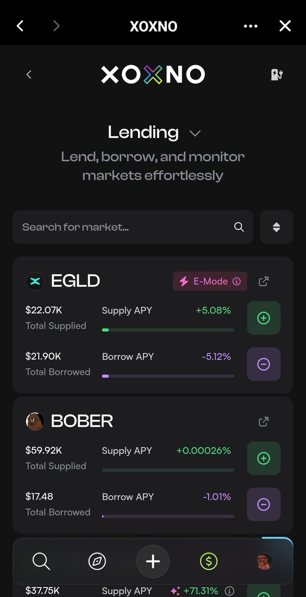 KuroshiKusama's tweet photo. @XoxnoNetwork lending & borrowing on @MultiversX is 🔥!
Super simple UX, instant collateral swaps, low fees, & open-sourced. Hatom solid but feels clunky & technical. XOXNO smooth design wins for DeFi newbies & pros alike! #MultiversX #XOXNO #Hatom https://t.co/qIPyZaInJM