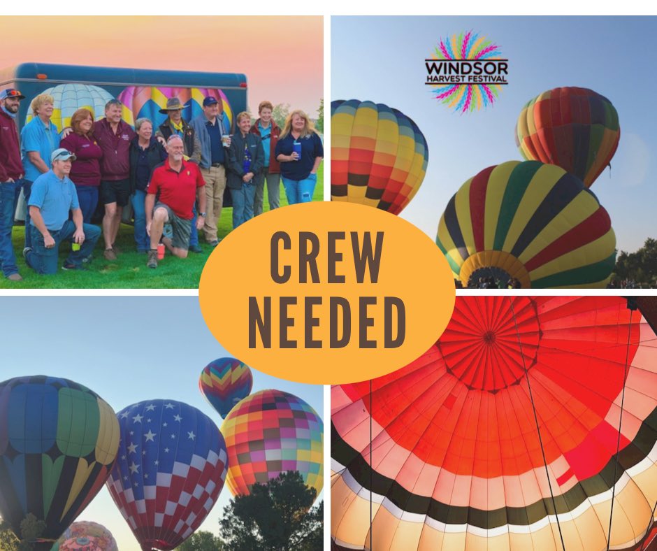 📣Hot Air Balloon Crew Needed 📣

Join us and be part of the team as our pilots take to the skies over Windsor this Labor Day Weekend.

🗓️ August 29, 30, &amp; 31
      (Friday, Saturday, &amp; Sunday)
📍 Eastman Park &amp; Boardwalk Park
📱 Text our Pilot Coordinator
        Debbie - at