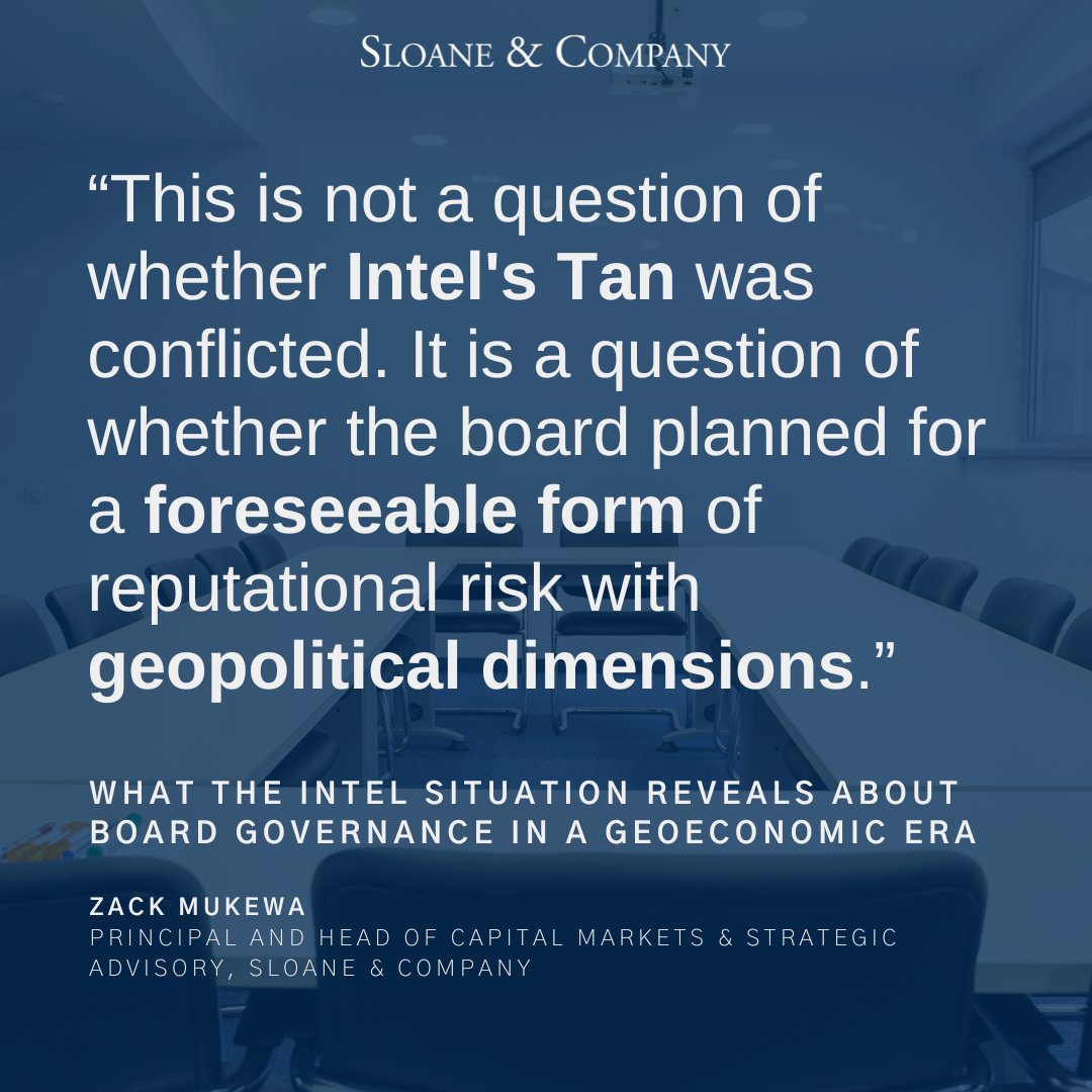 In his latest byline, <a href="/zackfolio/">ZM</a> says Intel’s leadership case shows boards must weigh geopolitical and reputational risk. “In a policy-aligned market, fiduciary responsibility extends beyond financial performance.”

📖 Read here: sloanepr.com/blog/what-the-…