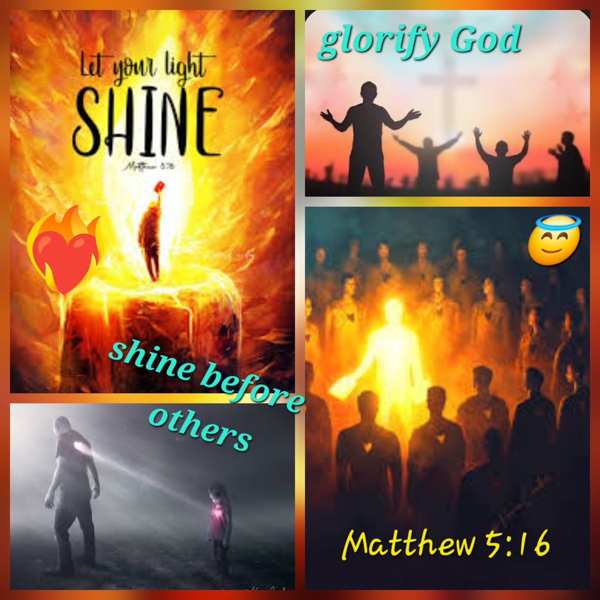 Matthew 5:16 - In the same way, let your light shine before men, so that they may see your good works and give glory to your Father in heaven.,, Our lives should help other people to see Jesus. We should model the gospel as well as share the gospel. Both are necessary.