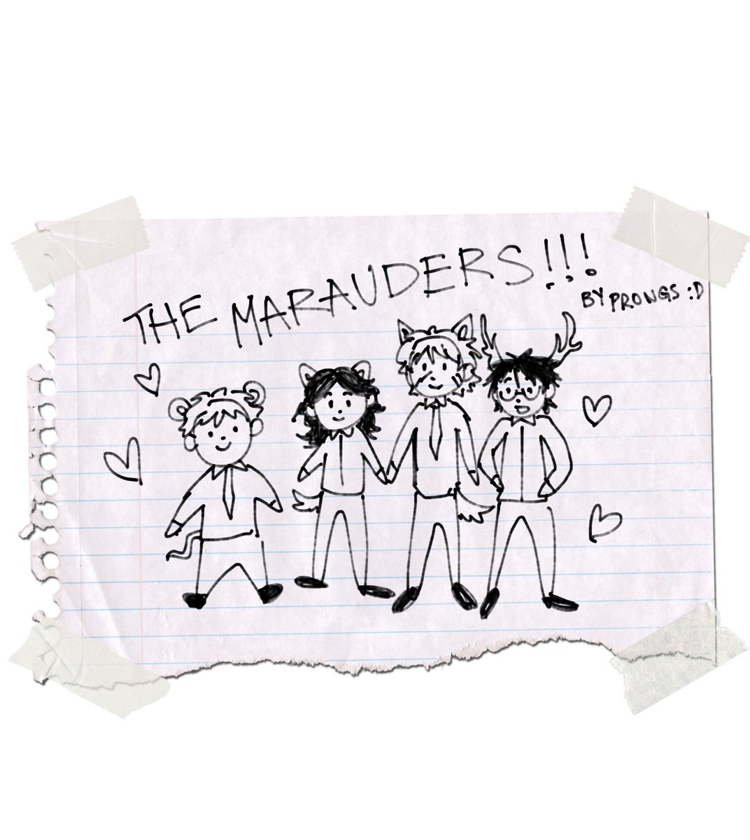 moonypuunk's tweet photo. the marauders according to james potter https://t.co/o3pZO0QaJO