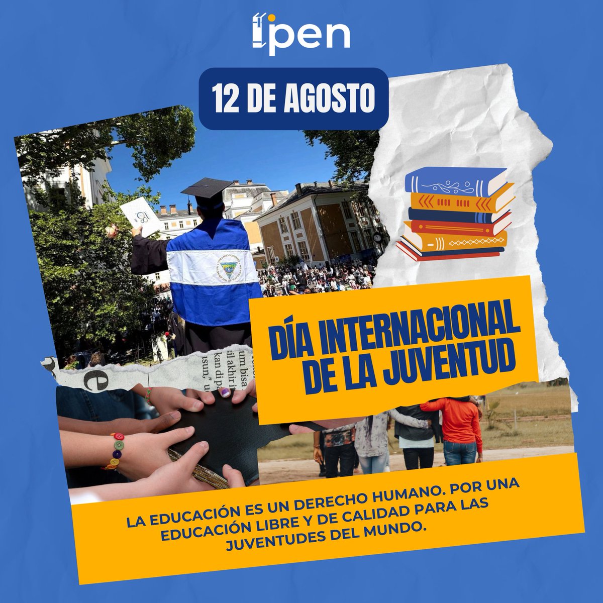 🎉 Hoy es un día especial: celebramos el Día Internacional de la Juventud 🌍
Desde Ipen, conmemoramos no solo esta fecha, sino cada día del año, reconociendo el coraje, la perseverancia y el compromiso de las juventudes del mundo 💪, especialmente de la juventud nicaragüense 🇳🇮