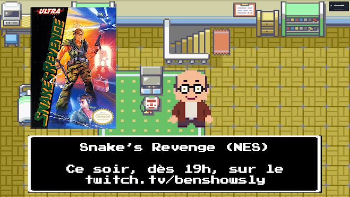 On poursuit Snake's Revenge ce soir! Nouveau setup donc si bugs, dites-le moi et soyez indulgents :) twitch.tv/benshowsly