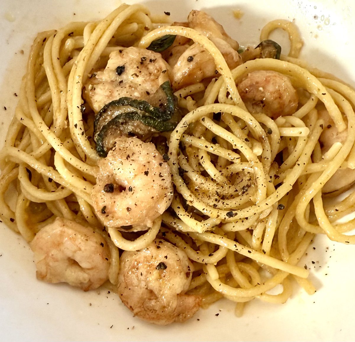 Aglio e Olio! / one of the mother preparations for so many traditional &amp; not so traditional Italian meals … 
Tonight’s pasta course w/ shrimp &amp; zucchini-