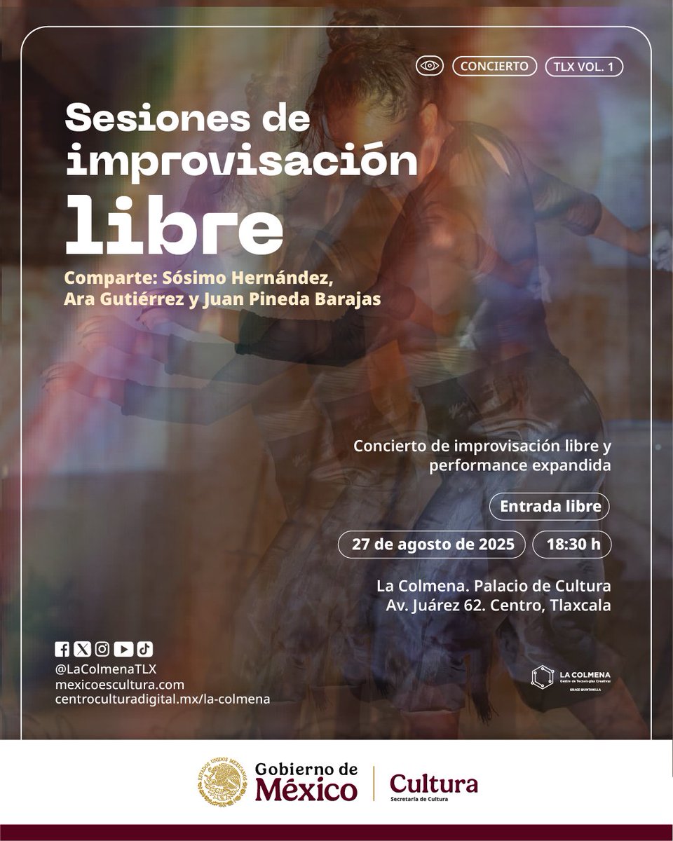 #Concierto  El próximo 27 de agosto tendremos un concierto en el que el sonido, el cuerpo, el espacio y la tecnología se relacionarán generando experiencias que no estarán limitadas por una sola disciplina ni punto de vista.

Miércoles 27 de agosto | 18:30 - 19:30 h