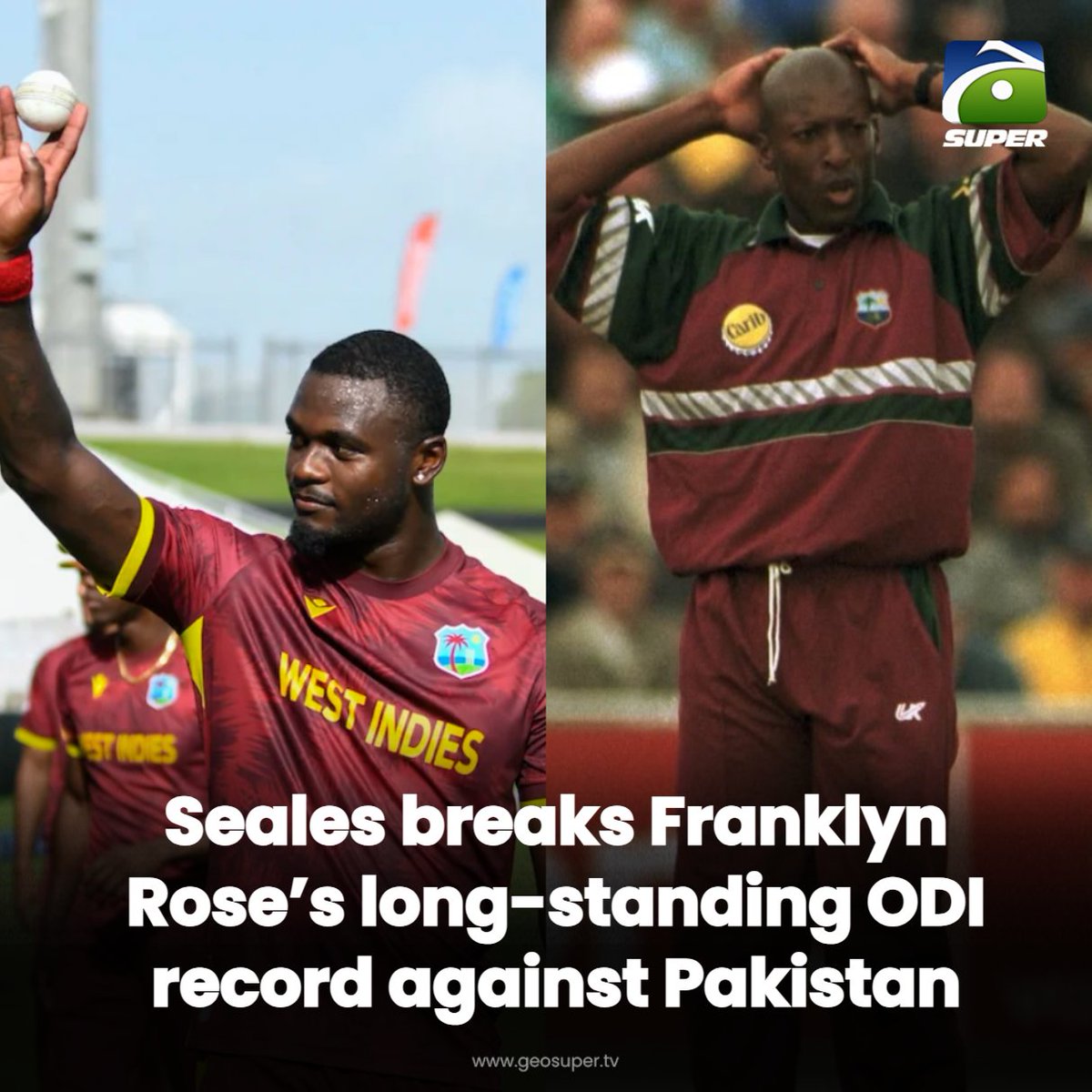 geosupertv's tweet image. Seales smashes record books! 👏🏏

Read More: tinyurl.com/25nj37pl

#WIvPAK #JaydenSeales