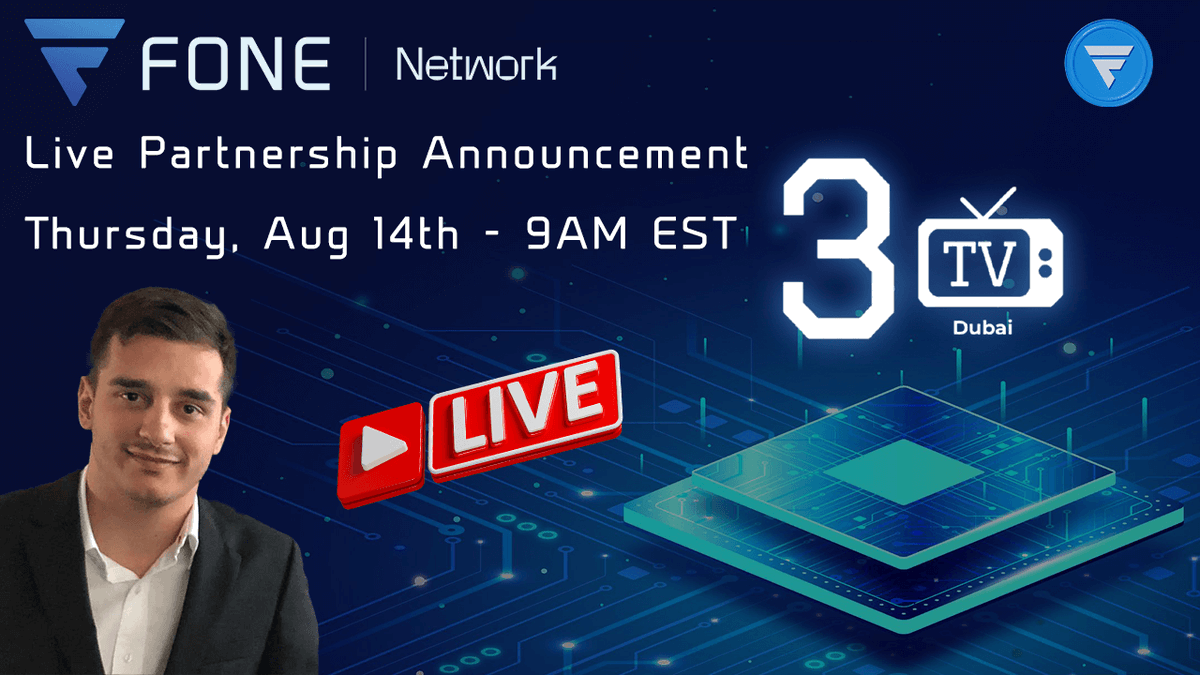 Hello Everyone,

Be part of a special livestream this Thursday as Ivan Likov, founder and CEO of Fone Network, unveils a remarkable partnership with a company in Dubai.

The event will take place on YouTube on August 14th at 9 AM EST.

Join Now: youtube.com/live/4v6-h-VQV…

Looking