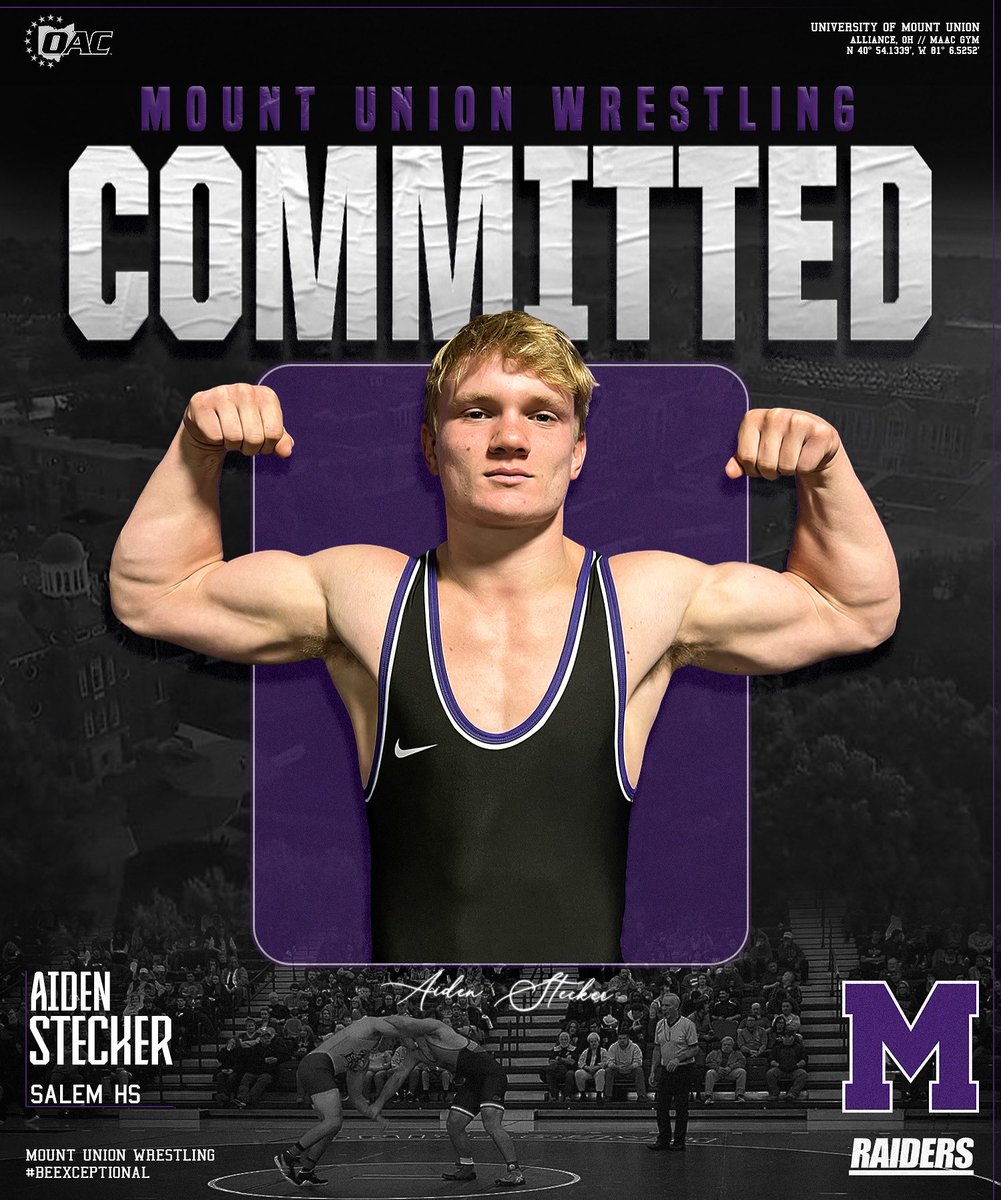 Welcome, Aiden Stecker!
Major: Mechanical Engineering
Salem HS, OH
OHSAA State Placer (4)
3x OHSAA State Qualifier
District Champion
EOWL champion
Career Wins 178
National Honors Society
4.0 GPA
 
Go Raiders!