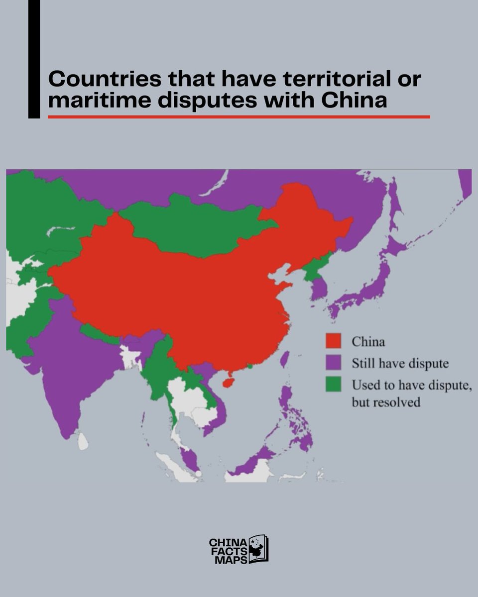 worldfactsmaps's tweet photo. China’s neighborhood: where borders and seas are still up for debate 🌏⚓ https://t.co/4l4TmyAkMB