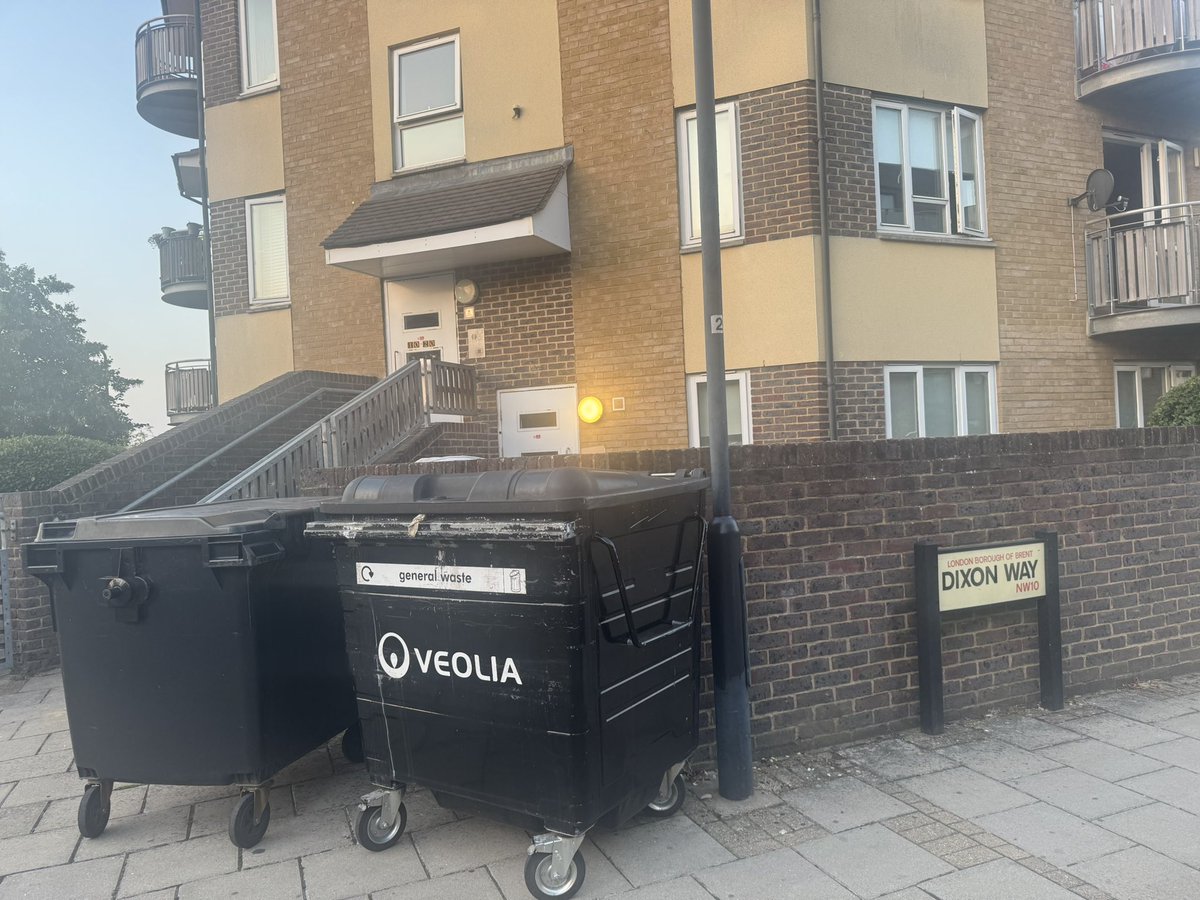 Binhapi's tweet photo. @BrentCouncil why are the bin left out after collection every week, for the last few months? #dixonway #harlesden https://t.co/XxrTaObbOL